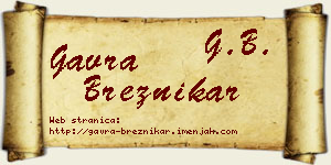 Gavra Breznikar vizit kartica